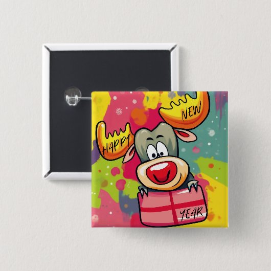 Latte Mok Vierkante Button 5,1 Cm (Voorkant /achterkant)