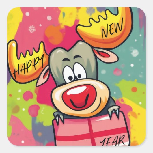 Latte Mok Vierkante Sticker (Voorkant)