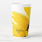 Latte Mok, Zonnebloem, Gepersonaliseerd Latte Mok (Voorkant)