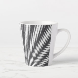 Latte Mok - Zwart-wit geometrisch ontwerp