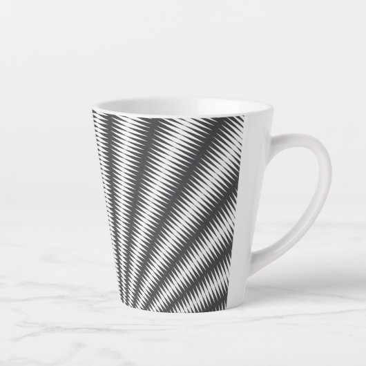 Latte Mok - Zwart-wit geometrisch ontwerp (Rechts)