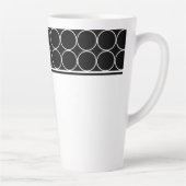 Latte Mok-zwarte en witte Stippen Latte Mok (Rechts)