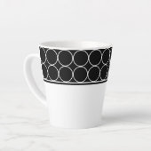 Latte Mok-zwarte en witte Stippen Latte Mok (Linkerhoek)