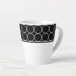 Latte Mok-zwarte en witte Stippen Mok