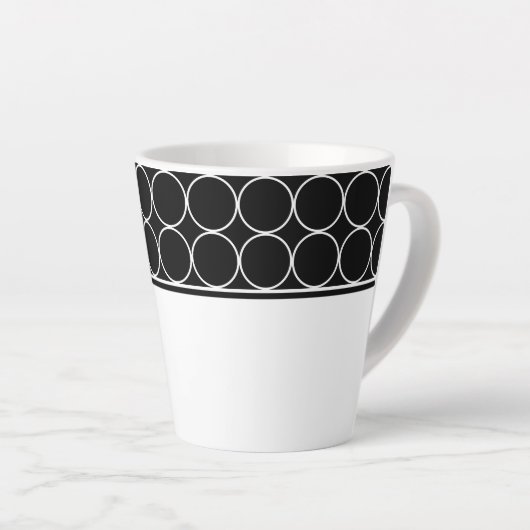 Latte Mok-zwarte en witte Stippen Mok (Rechterhoek)