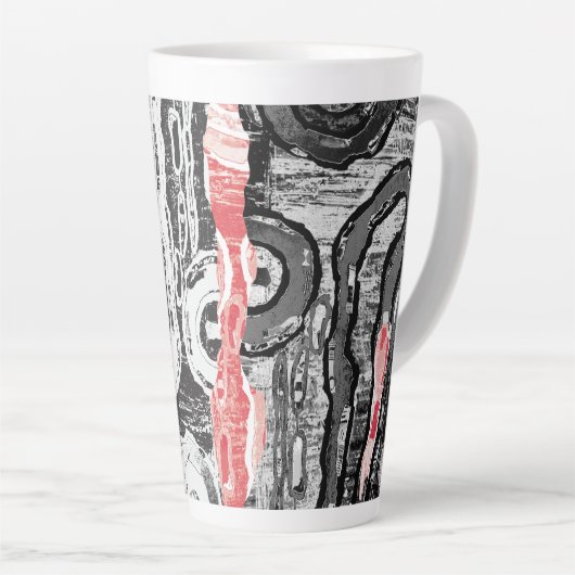 Latte mokkop – Abstract ontwerp van Friction Lands Mok (Rechterhoek)