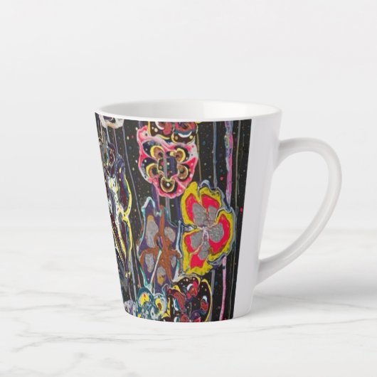 Latte mokkop – Elegante bloemkunstbeker, perfecte  Mok (Rechts)