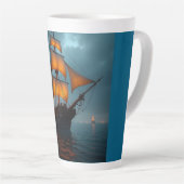 Latte mokkop (Majestueus schip op zee) Mok (Rechterhoek)