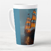 Latte mokkop (Majestueus schip op zee) Mok (Linkerhoek)