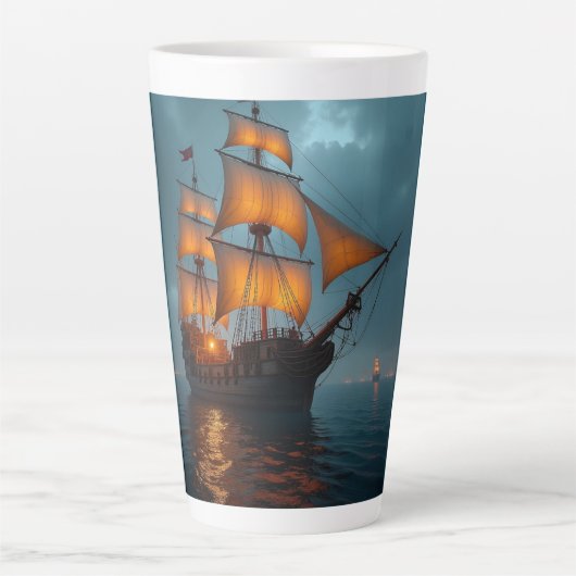 Latte mokkop (Majestueus schip op zee) Mok (Voorkant)