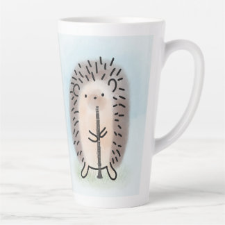Latte mokkop met egel die klarinet speelt mok