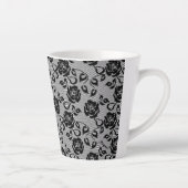 Latte mokkop zwart kant met rozen mok (Rechts)