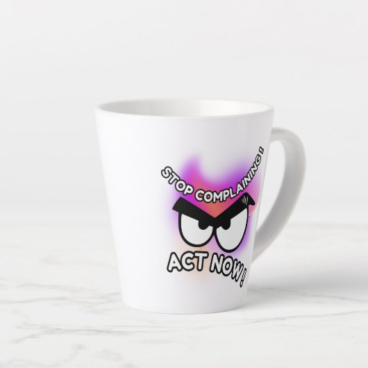 Latte Mug 12oz : Act Now Latte Mok (Rechterhoek)