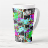 Latte Mug – Abstract Grid Mok (Rechterhoek)