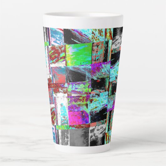 Latte Mug – Abstract Grid Mok (Voorkant)