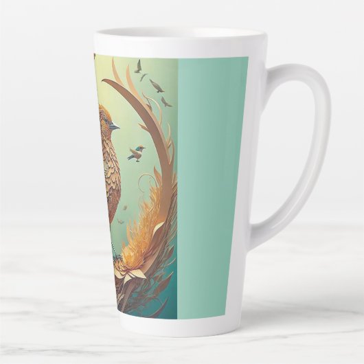 Latte Mug (Brown Bird) Mok (Rechts)