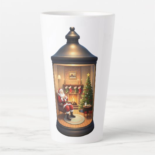 Latte Mug-Christmas Lantern Latte Mok (Voorkant)