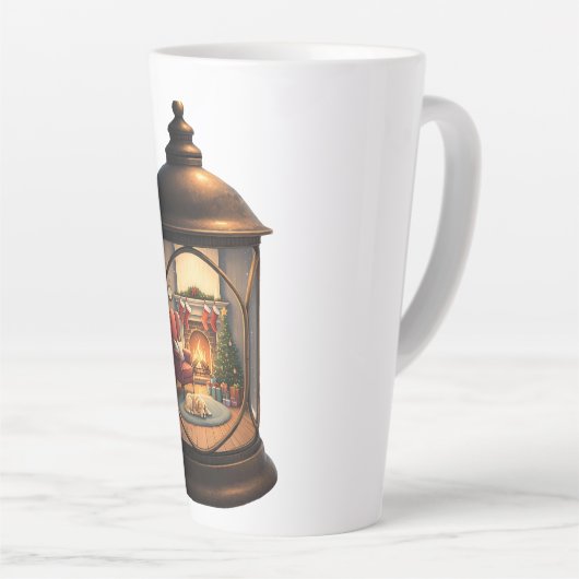 Latte Mug-Christmas Lantern Latte Mok (Rechterhoek)
