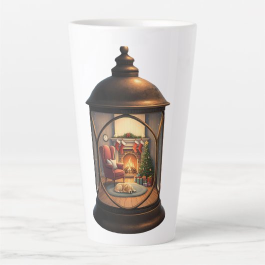 Latte Mug-Christmas Lantern Latte Mok (Voorkant)