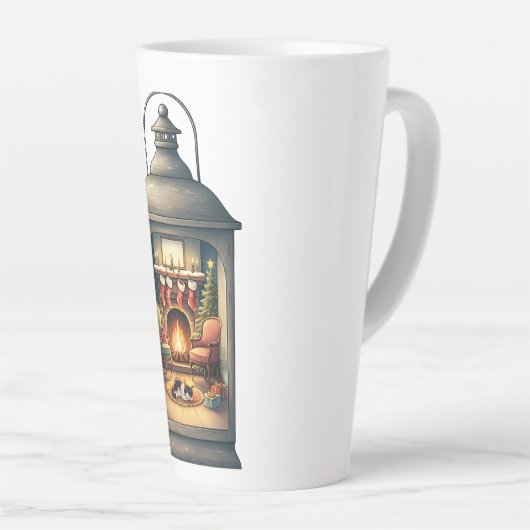 Latte Mug-Christmas Lantern Latte Mok (Rechterhoek)