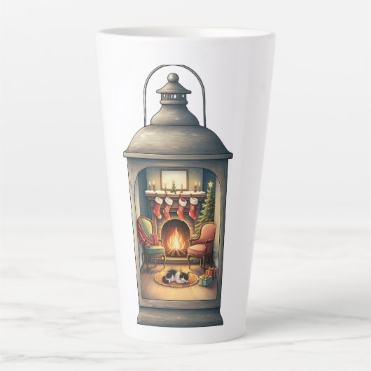 Latte Mug-Christmas Lantern Latte Mok (Voorkant)