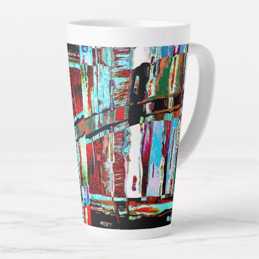 Latte Mug – Collapse Reflection Abstract Design Latte Mok (Rechterhoek)