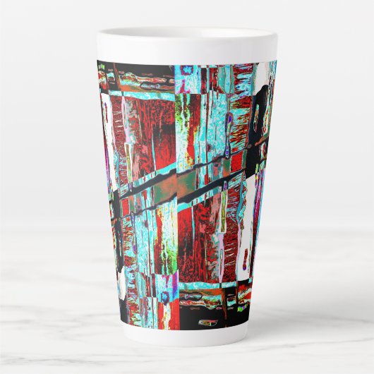 Latte Mug – Collapse Reflection Abstract Design Latte Mok (Voorkant)