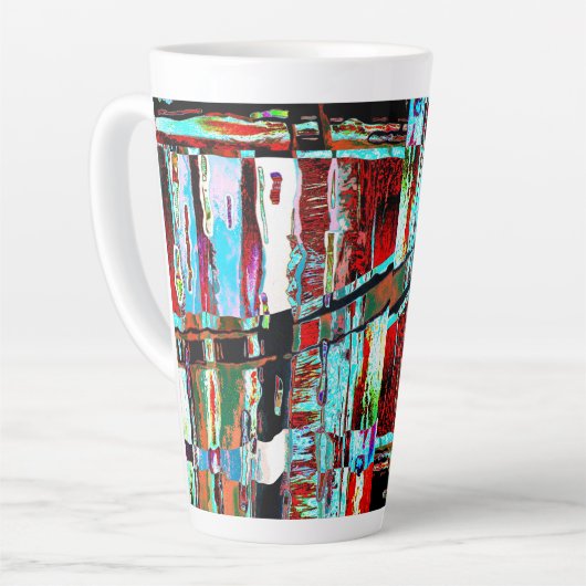 Latte Mug – Collapse Reflection Abstract Design Mok (Linkerhoek)