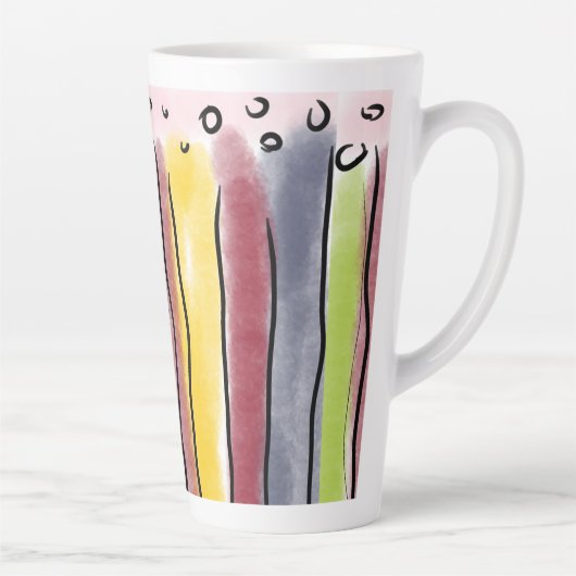 Latte mug colorfull stripes mok (Rechts)