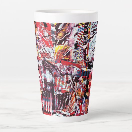 Latte Mug – Fragmented Pulse Mok (Voorkant)