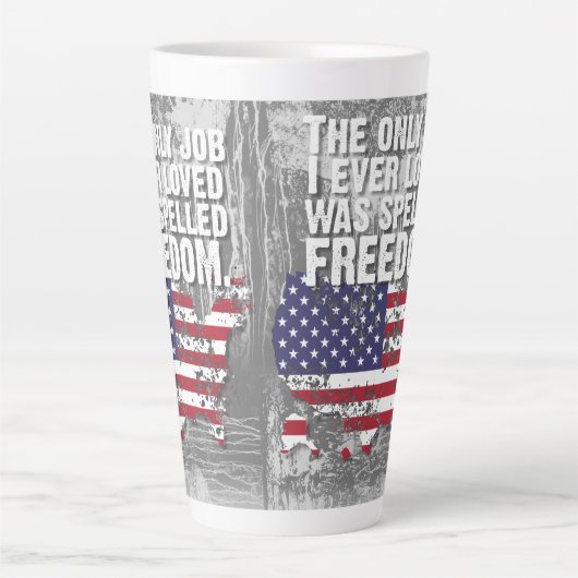 Latte Mug – Freedom Job Latte Mok (Voorkant)