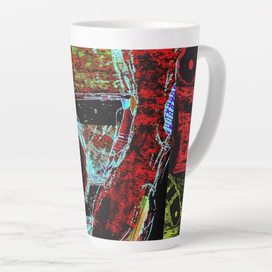 Latte Mug - Frequency Serpent Abstract Energy Latte Mok (Rechterhoek)