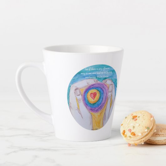 LATTE MUG Heart in Hands Circle PS139:24 blkfont Mok (In situ)