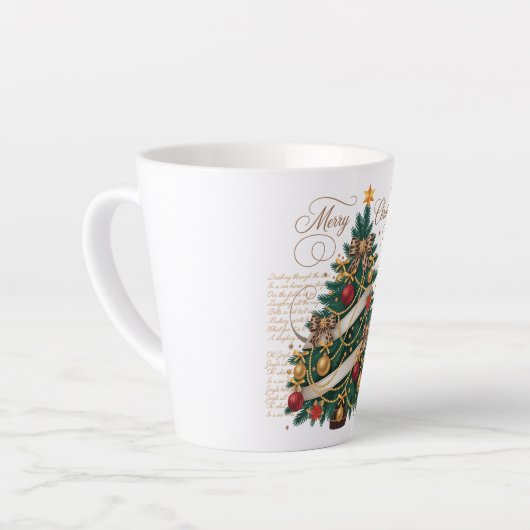 Latte Mug-Merry Christmas Latte Mug Latte Mok (Linkerhoek)