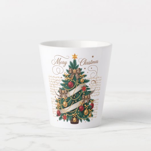 Latte Mug-Merry Christmas Latte Mug Mok (Voorkant)