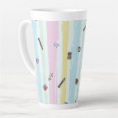 Latte Mug – Sports & Stripes Pastel Racing Design Latte Mok (Linkerhoek)