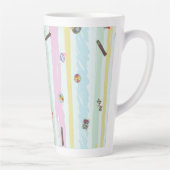 Latte Mug – Sports & Stripes Pastel Racing Design Latte Mok (Rechts)