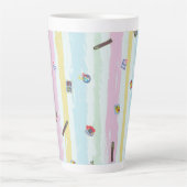 Latte Mug – Sports & Stripes Pastel Racing Design Mok (Voorkant)