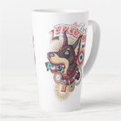 Latte Mug – Urban Loyalty Doberman Pop-Art Design Latte Mok (Rechterhoek)
