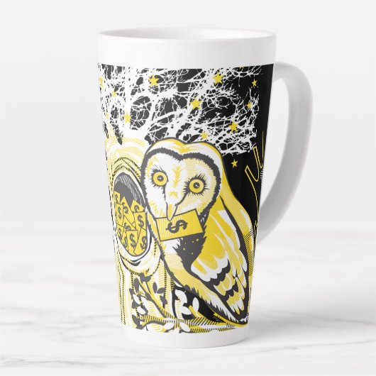 Latte Mug Urban Tree Owl & Wealth Surreal Pop-Art Mok (Rechterhoek)