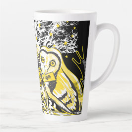 Latte Mug Urban Tree Owl & Wealth Surreal Pop-Art Mok