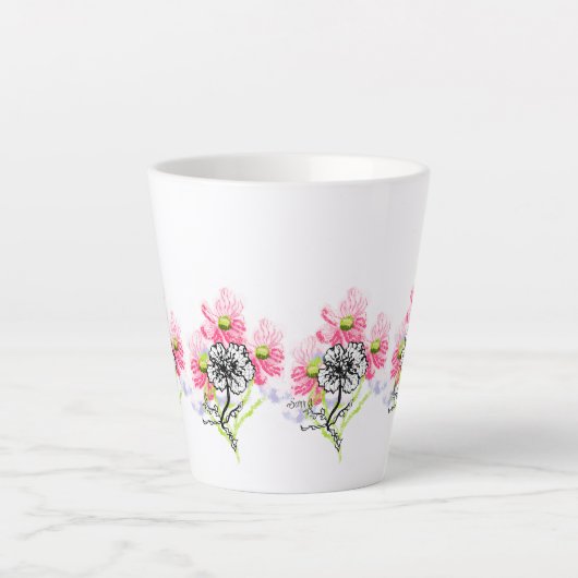 Latte Mug : Wild Flowers  Mok (Voorkant)