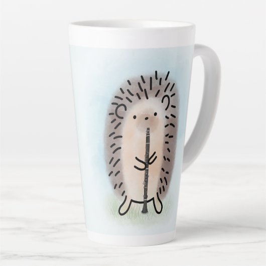 Latte Mug with Hedgehog Playing Clarinet Mok (Rechterhoek)