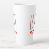 Latte O Clock Fun Quote Quirky Typografie Mok (Voorkant)