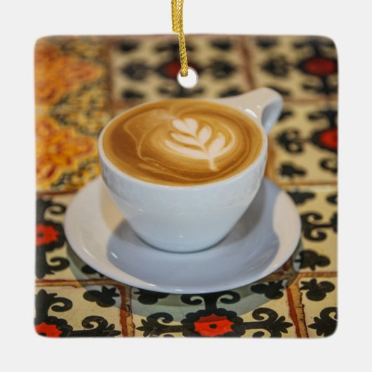 Latte on Mexican Tegel | Pescadero, Mexico Keramisch Ornament (Voorkant)