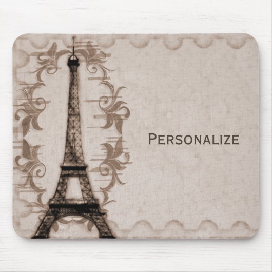 Latte Paris Grunge Mousepad Muismat (Voorkant)