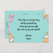 Latte pret coffee bobba thee verjaardag bedankkaart (Voorkant / Achterkant)