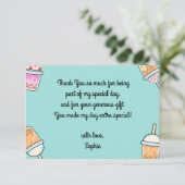 Latte pret fun bobba-thee verjaardag bedankkaart (Staand voorkant)