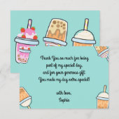 Latte pret fun bobba-thee verjaardag bedankkaart (Voorkant / Achterkant)