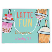 Latte pret verjaardagsfeestje bobba-thee groot cadeauzakje (Voorkant)